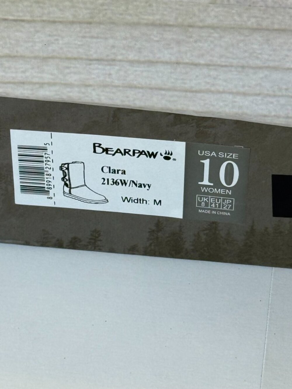 Bearpaw Navy Twin Buckled Clara Boots with Fuzzy Lining. New in Box Women's 10 - Picture 10 of 10